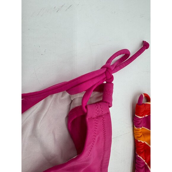 Victoria's Secret Womens Hipster Tie Bikini Set Size M Multicolor Stripe Stretch - Picture 7 of 11